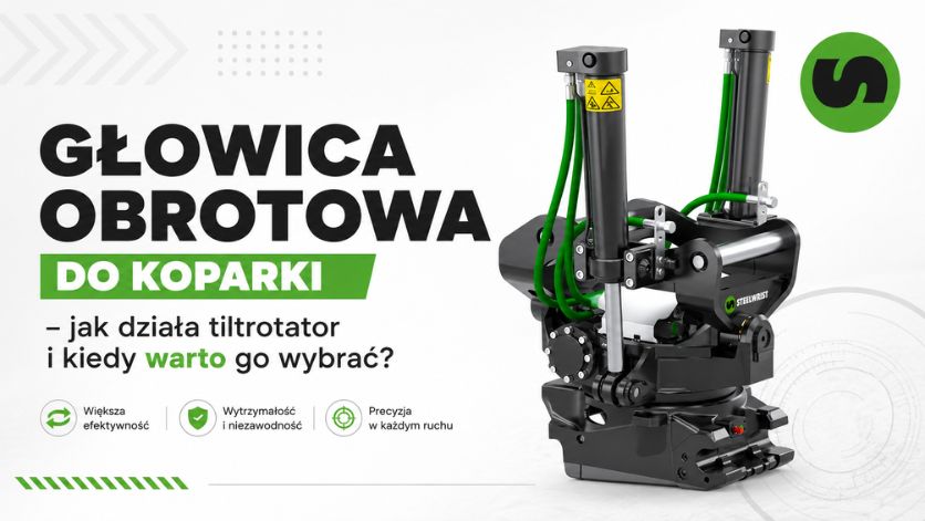 głowica obrotowa do koparki,dobór,zastosowanie,działanie,głowica obrotowa Głowica obrotowa do koparki – jak działa tiltrotator i kiedy warto go wybrać?